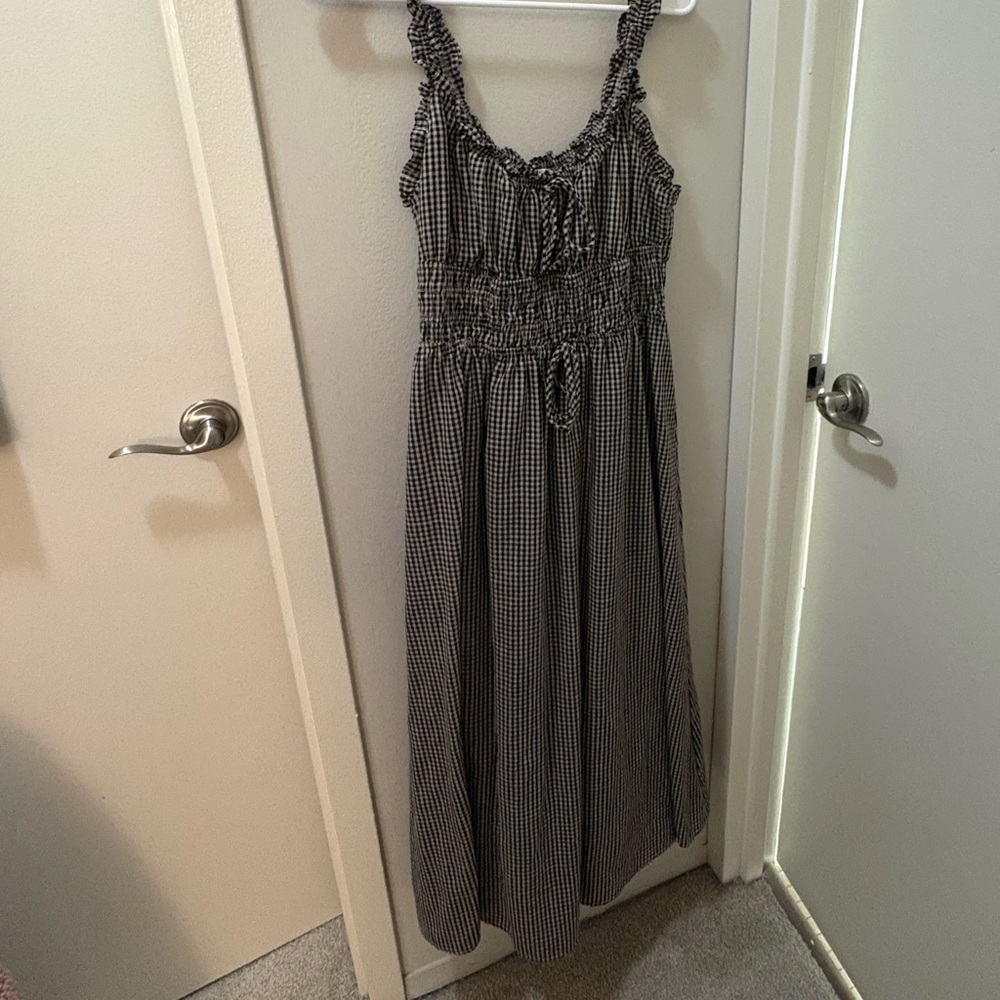 Astoria gingham maxi dress